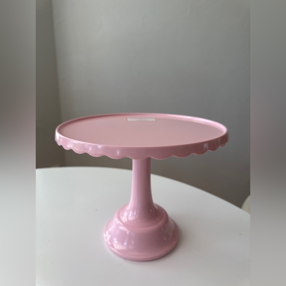 NEW Cupcakes & Cashmere Pink Scalloped Cake Stand melamine party decor 10.5”